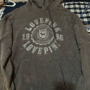 PINK Victoria's Secret Gray Sweatshirt with Circular Logo